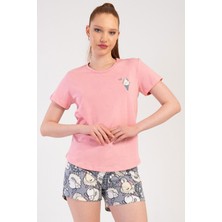 Pamuklu Kadın Kısa Kol Şortlu Pijama Takım
, 410100