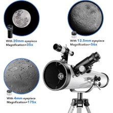 Profesyonel Teleskop 76MM Diyafram 700MM Odak 35X-875X Zoom Ay & Güneş Filtresi+Telefon Tutucu+Tripod
