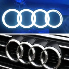 Ceymstech _audı Ön Logo LED Işığı A1-A3-A4-A6-Q2 (275MMX95MM) Gümüş Renk Beyaz Işık