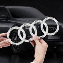 Ceymstech _audı Ön Logo LED Işığı A1-A3-A4-A6-Q2 (275MMX95MM) Gümüş Renk Beyaz Işık