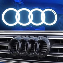 Ceymstech _audı Ön Logo LED Işığı A1-A3-A4-A6-Q2 (275MMX95MM) Mat Siyah Renk Beyaz Işık