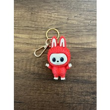 Mini Labubu Anahtarlık Çanta Charm Çanta Süsü Çanta Charmı Figür Kırmızı 7.8x4 cm