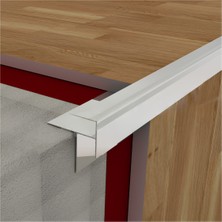 Global 8 mm Alüminyum Laminant Parke Burun Profili Gri ( 5 ADET )