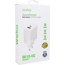 Weko WK-21446 S11-UC 25 Watt 3.0 Amper Type-C + USB Telefon Şarj Başlık Adaptörü