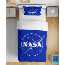Nasa 3D Dijital Baskılı Tek Kişilik Çarşafsız Nevresim Takımı