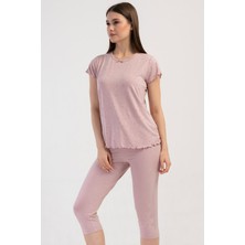 Kadın Vıscon Kısa Kol Kaprili Pijama Takım
, 409311
