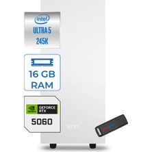Zetta Minix H210 Intel Core Ultra 5 245K 16GB (6400MHZ) Ddr5 2tb 7100/6000MB/S SSD 8GB/RTX5060 Windows 11 Pro 750W Kompakt Oyun Render Bilgisayarı ZETMKH2105060P03