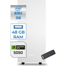 Zetta Minix H210 Intel Core Ultra 5 245K 48GB (6400MHZ) Ddr5 2tb 7100/6000MB/S SSD 8GB/RTX5050 Windows 11 Pro 750W Kompakt Oyun Render Bilgisayarı ZETMKH2105050P11