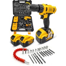 36 Watt 26 Parça Darbesiz Matkap, Çift Batarya, 24 Ay Güvence