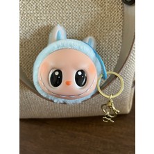 Mavi Sevimli Canavar Labubu Charm Anahtarlık Çanta Süsü Peluş Pelüş Oyuncak Yumuşak