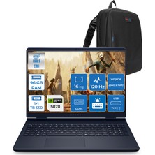 Dell Alienware 16 Aurora Intel Core 9-270H Aı 96GB GB 1tb Ssd+1tbssd 8GB/RTX5070 Gddr7 115W 16" 2.5k 2560 x 1600 Wqxga 120Hz  Freedos Taşınabilir Bilgisayar WAC16250-C932157F44+ZETTAÇANTA