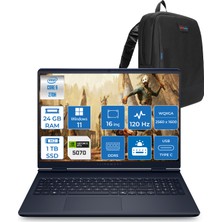 Dell Alienware 16 Aurora Intel Core 9-270H Aı 24GB GB 1tb SSD 8GB/RTX5070 Gddr7 115W 16" 2.5k 2560 x 1600 Wqxga 120Hz  Windows 11 Pro Taşınabilir Bilgisayar WAC16250-C932157P03+ZETTAÇANTA