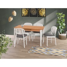 Yuvaset Home Uyar Kayın Kaplama 4 Adet Milenyum Sandalye 160+30 Paris Açılır Masa Takımı