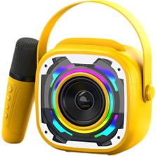 Erdineks Bluetooth V5.3 Rgb Işık Bluetooth Hoparlör Kablosuz Mikrofon Parti Karaoke