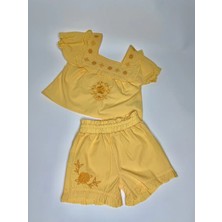 Kız Bebek Ikili Nakışlı %100PAMUKLU Şortlutakım