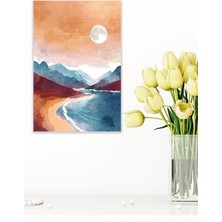 Yağlı Boya Görünümlü Retro Manzara Temalı No:13 18X27 Mdf Ahşap Poster Tablo