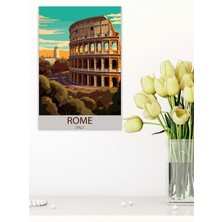 Roma Collesium Retro Vintage 18X27 Mdf Ahşap Poster Tablo