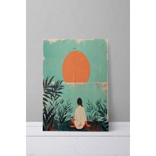 Bohem Doğa Temalı No:5 Retro Vintage 18X27 Mdf Ahşap Poster Tablo