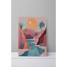 Bohem Doğa Temalı No:21 Retro Vintage 18X27 Mdf Ahşap Poster Tablo