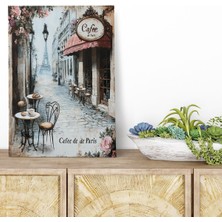 Cafe De Paris No:10 Retro Vintage 18X27 Mdf Ahşap Poster Tablo