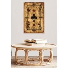 Iskambil Kağıdı Temalı No:2 Retro Vintage 18X27 Mdf Ahşap Poster Tablo