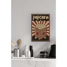 Retro Popcorn Mutfak Ev Dekorasyon Wall Art No:3 18X27 Mdf Ahşap Poster Tablo