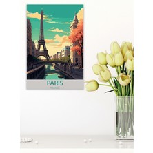 Paris Eyfel Retro Vintage 18X27 Mdf Ahşap Poster Tablo