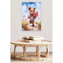 Sevimli Ayıcık Temalı No:4 Retro Vintage 18X27 Mdf Ahşap Poster Tablo