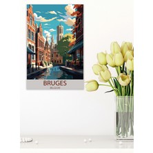 Bruges Retro Vintage 18X27 Mdf Ahşap Poster Tablo