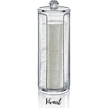 Beyaz Disk Pamuk Organizeri Kapaklı Düzenleyici, Pratik ve Şık Saklama Çözümü