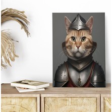 Ortaçağ Kedi Temalı No:6 Retro Vintage 18X27 Mdf Ahşap Poster Tablo