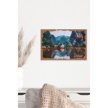 Retro Vietnam Manzaralı 18X27 Mdf Ahşap Poster Tablo