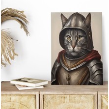 Ortaçağ Kedi Temalı No:3 Retro Vintage 18X27 Mdf Ahşap Poster Tablo