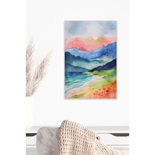 Yağlı Boya Görünümlü Retro Manzara Temalı No:2 18X27 Mdf Ahşap Poster Tablo