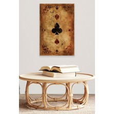 Iskambil Kağıdı Temalı No:4 Retro Vintage 18X27 Mdf Ahşap Poster Tablo