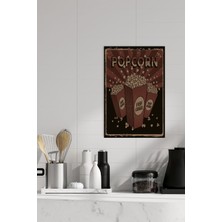 Retro Popcorn Mutfak Ev Dekorasyon Wall Art No:1 18X27 Mdf Ahşap Poster Tablo