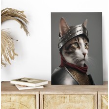 Ortaçağ Kedi Temalı No:5 Retro Vintage 18X27 Mdf Ahşap Poster Tablo