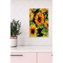 Ayçiçekleri Temalı No:2 Retro Vintage 18X27 Mdf Ahşap Poster Tablo