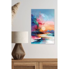 Yağlı Boya Görünümlü Retro Manzara Temalı No:9 18X27 Mdf Ahşap Poster Tablo