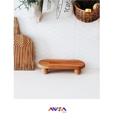 Doğal Bambu Ahşap Top Ayaklı Yükseltici Organizer Sunumluk, Şık ve Kullanışlı Tasarım