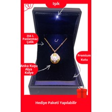 Işıklı Premium Kutuda | Anka Kuşu Alya Çelik Kolye | Hediye Paketi | Mardin Uzak Şehir