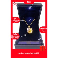 Işıklı Premium Kutuda | Anka Kuşu Alya Çelik Kolye | Hediye Paketi | Mardin Uzak Şehir