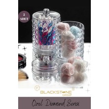 2'li Silindir Kapaklı Pamuk Organizer, Beyaz, Pratik ve Şık Düzenleyici