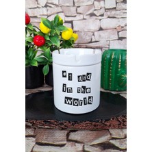 Number 1 Dad In The World Babalar Günü Hediye Baskılı Seramik Kapaklı Kokusuz Küllük