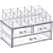 18 Bölmeli 3 Katlı Kozmetik ve Takı Düzenleyici, Pratik ve Şık Saklama Çözümü