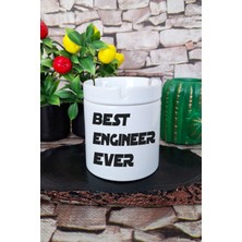 Best Engineer Ever Mühendis Hediye Baskılı Seramik Kapaklı Kokusuz Küllük