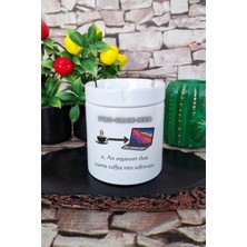 Bilgisayar Programcısı Yazılımcı Mühendis Sözlük Eğlenceli Baskılı Seramik Kapaklı Kokusuz Küllük