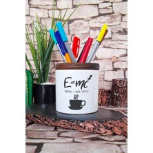 E=mc2 Eğlenceli Kimya Öğrenci Hediye Baskılı Seramik Kalemlik Masaüstü Düzenleyici