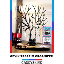 Şık Siyah Geyik Tasarımlı Takı Düzeni, Yüzük ve Küpe Organizer