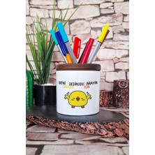 Beni Sadece Dedikodu Için Arayın-Civciv Eğlenceli Komik Hediyelik Baskılı Seramik Kalemlik